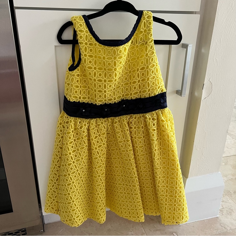 Boboli dress with navy bow